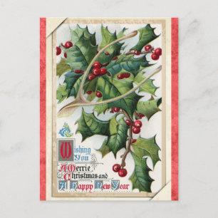 Vintage Frohe Weihnachten Glückliches Neues Jahr S Postkarte