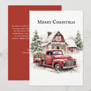 Vintage Frohe Weihnachten Landtruck Schnee