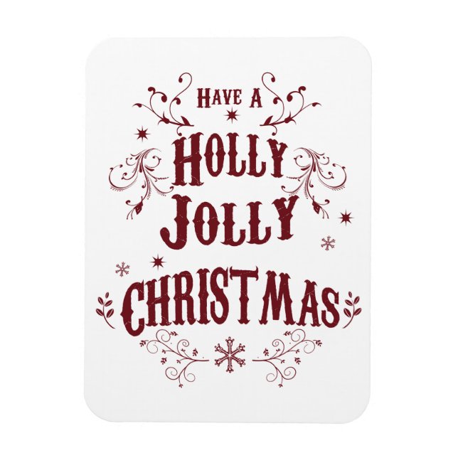 Vintage Frohe Weihnachten Magnet (Vertikal)