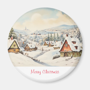 Vintage Frohe Weihnachten Magnet