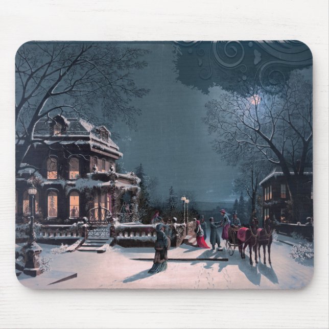 Vintage frohe Weihnachten Mousepad (Vorne)