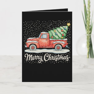Vintage Frohe Weihnachten Old Fashioned Roter LKW