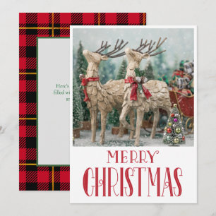 Vintage Frohe Weihnachten Rentier Schrift Nicht Fo