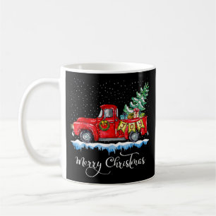 Vintage Frohe Weihnachten Roter LKW Altmodisch Ch Kaffeetasse