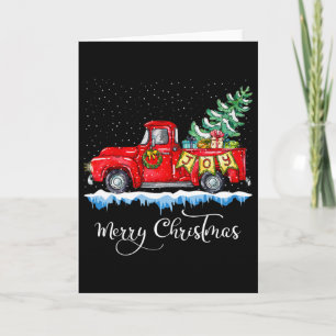 Vintage Frohe Weihnachten Roter LKW Altmodisch Ch Karte