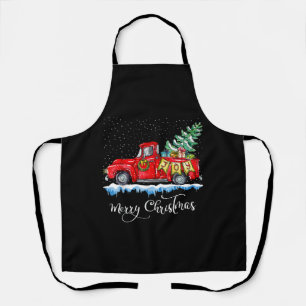 Vintage Frohe Weihnachten Roter LKW Altmodisch Ch Schürze