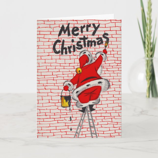 Vintage frohe Weihnachten Sankt (Vorderseite)