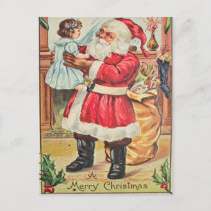 Vintage Frohe Weihnachten Santa Feiertags-Postkart