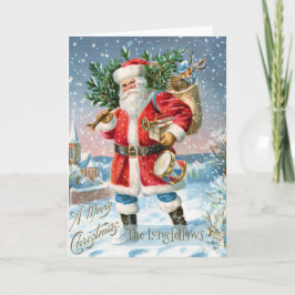 Vintage Frohe Weihnachten Santa Karte