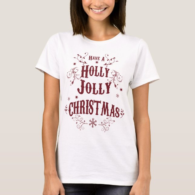 Vintage Frohe Weihnachten T-Shirt (Vorderseite)