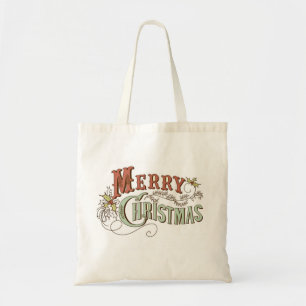 Vintage frohe Weihnachten Tragetasche