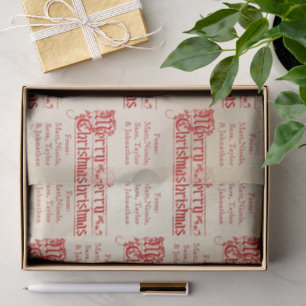 Vintage frohe Weihnachten von personifizieren es Seidenpapier