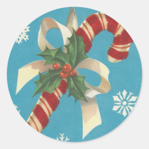 Vintage Frohe Weihnachten Zuckerhut Runder Aufkleber