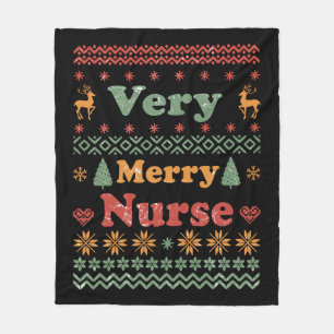 Vintage frohe Weihnachts-Pullover-Krankenschwester Fleecedecke