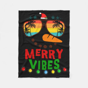 Vintage Frohe Weihnachtsstimmung Schneemann Strand Fleecedecke