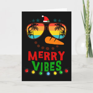 Vintage Frohe Weihnachtsstimmung Schneemann Strand Karte