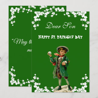 Vintage Frohen St. Patrick's Day Sohn, Enkel Niedl Feiertagskarte