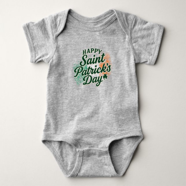 Vintage Frohen St. Patricks Tag  Baby Strampler (Vorderseite)