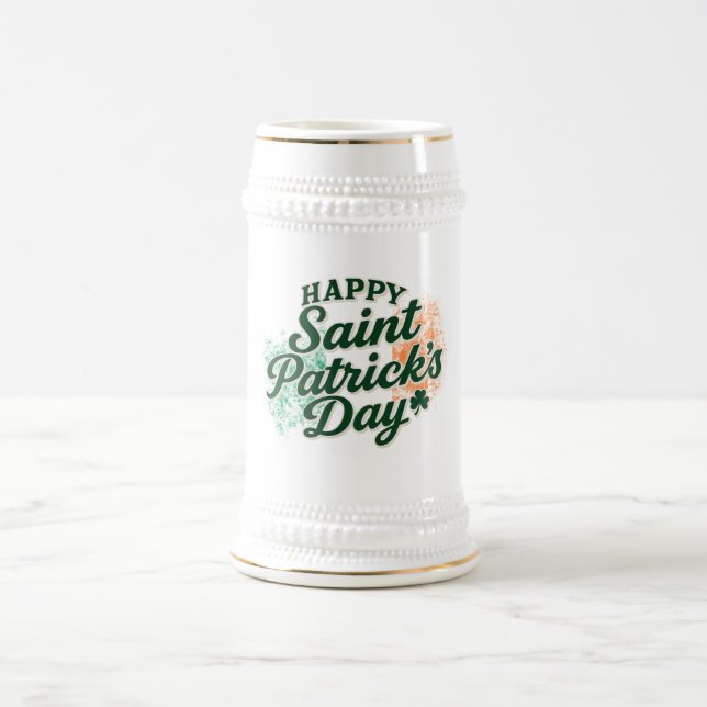 Vintage Frohen St. Patrick's Tag  Bierglas (Mittel)