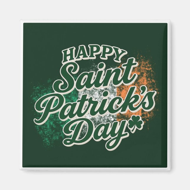 Vintage Frohen St. Patricks Tag  Magnet (Vorne)