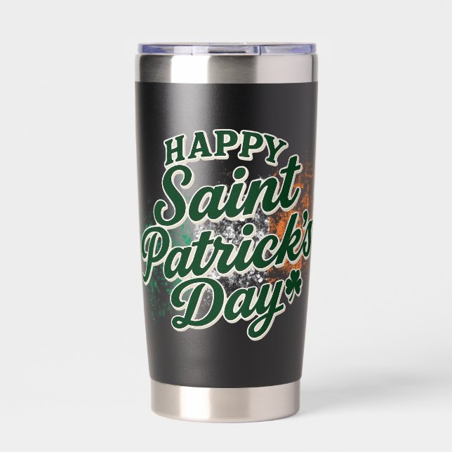 Vintage Frohen St. Patricks Tag  Thermobecher (Vorderseite)