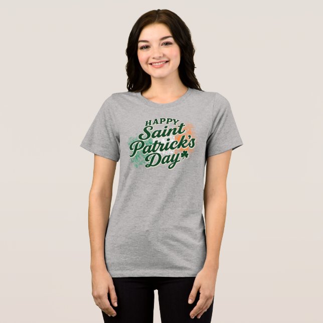 Vintage Frohen St. Patrick's Tag  Tri-Blend Shirt (Vorderseite voll)