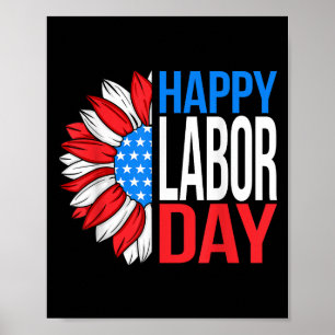 Vintage Frohen Tag der Arbeit Patriotische Sonnenb Poster