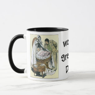 Vintage Frohen Vatertag, viktorianisches Babybettc Tasse