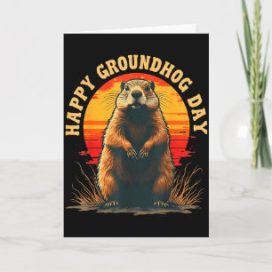 Vintage Frohes Groundhog Day 2025 Lustiger Woodchu Karte