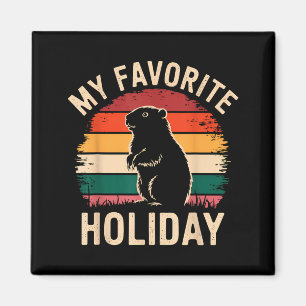 Vintage Frohes Groundhog Day 2025 Lustiges Woodchu Magnet