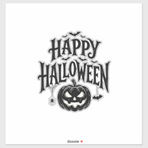 Vintage Frohes Halloween Kürbis Fledermaus Shirt D Aufkleber