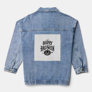 Vintage Frohes Halloween Kürbis Fledermaus Shirt D Jeansjacke