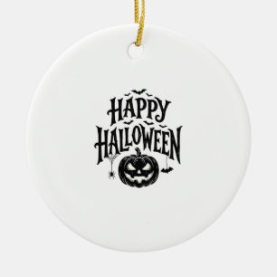 Vintage Frohes Halloween Kürbis Fledermaus-Shirt D Keramik Ornament