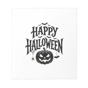 Vintage Frohes Halloween Kürbis Fledermaus Shirt D Notizblock