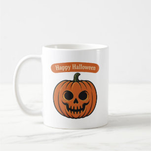 Vintage Frohes Halloween Kürbis mit Fratze Kaffeetasse