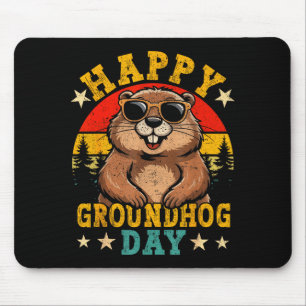 Vintage Frohes Tag des Murmeltieres Tierliebhaber Mousepad