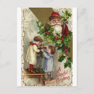 Vintage *Fröhliche Weihnachten* Feiertagspostkarte