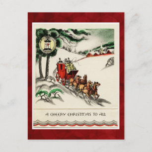 Vintage fröhliche Weihnachts-Postkarte Feiertagspostkarte