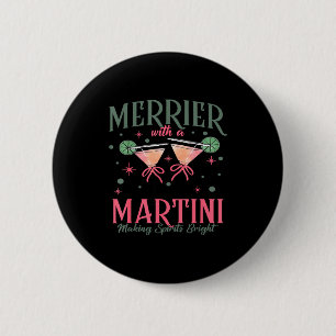 Vintage fröhlicher mit einem Martini-Schwanz Weihn Button