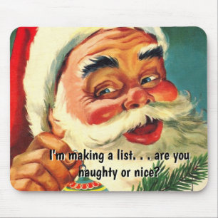 Vintage fröhlicher Weihnachtsmann auf der unartige Mousepad