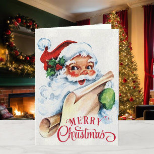 Vintage fröhlicher Weihnachtsmann Weihnachtszauber Feiertagskarte