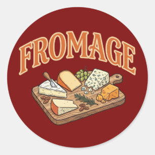 Vintage Fromage Französische Käse-Charcuterie-Graf Runder Aufkleber
