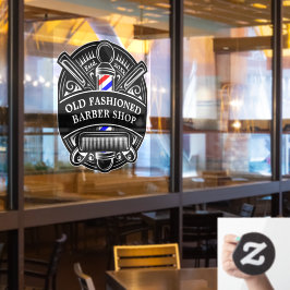 Vintage Frontblende aus Barbershop Fensteraufkleber
