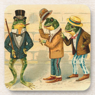 Vintage Frosch-Getränk-Untersetzer Untersetzer