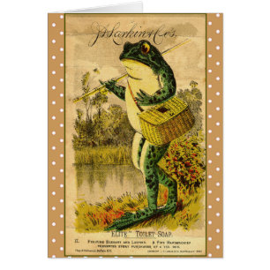 Vintage Frosch-Grafik-Karte