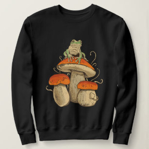 Vintage Frosch mit Pilzen Cottagecore Sweatshirt