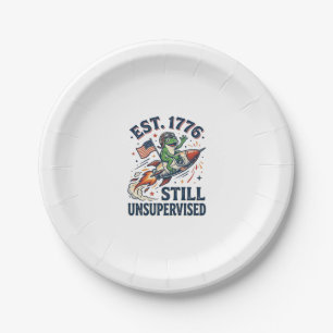 Vintage Frosch Rakete Est 1776 Unbeaufsichtigtes S Pappteller