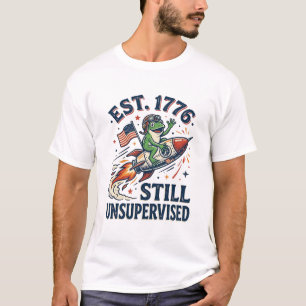 Vintage Frosch Rakete Est 1776 Unbeaufsichtigtes S T-Shirt