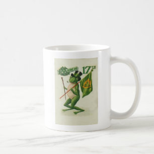 Vintage Frosch-Shillelagh-Pfeife St. Patrick's Day Tasse