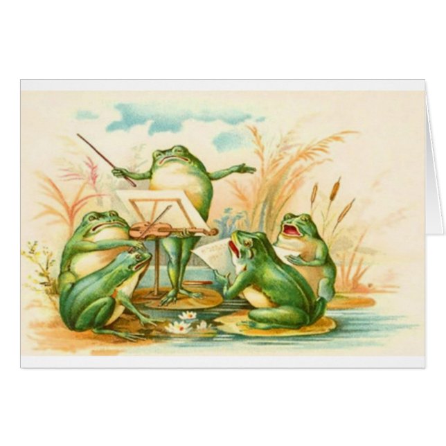 Vintage - Frösche machen Musik, (Vorderseite (Horizontal))